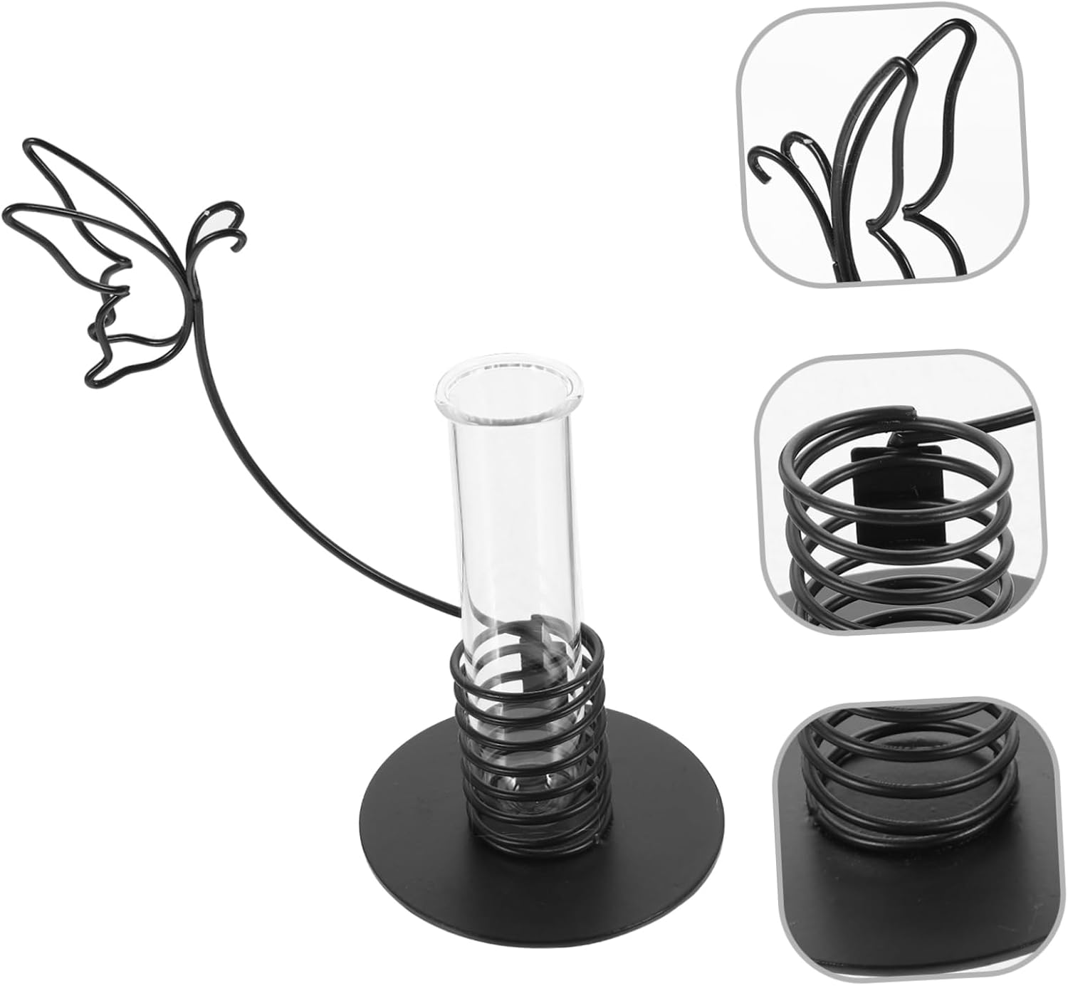 PRETYZOOM Nordic Style Glass Tube Planter with Iron Frame Elegant Hydr