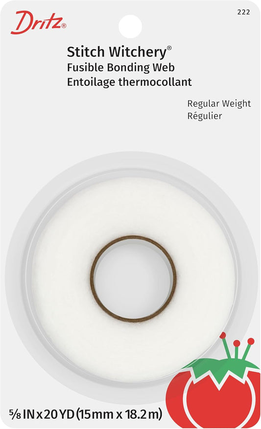 STITCH WITCHERY FUSIBLE BONDING WEB WHITE REG WGHT 20YD