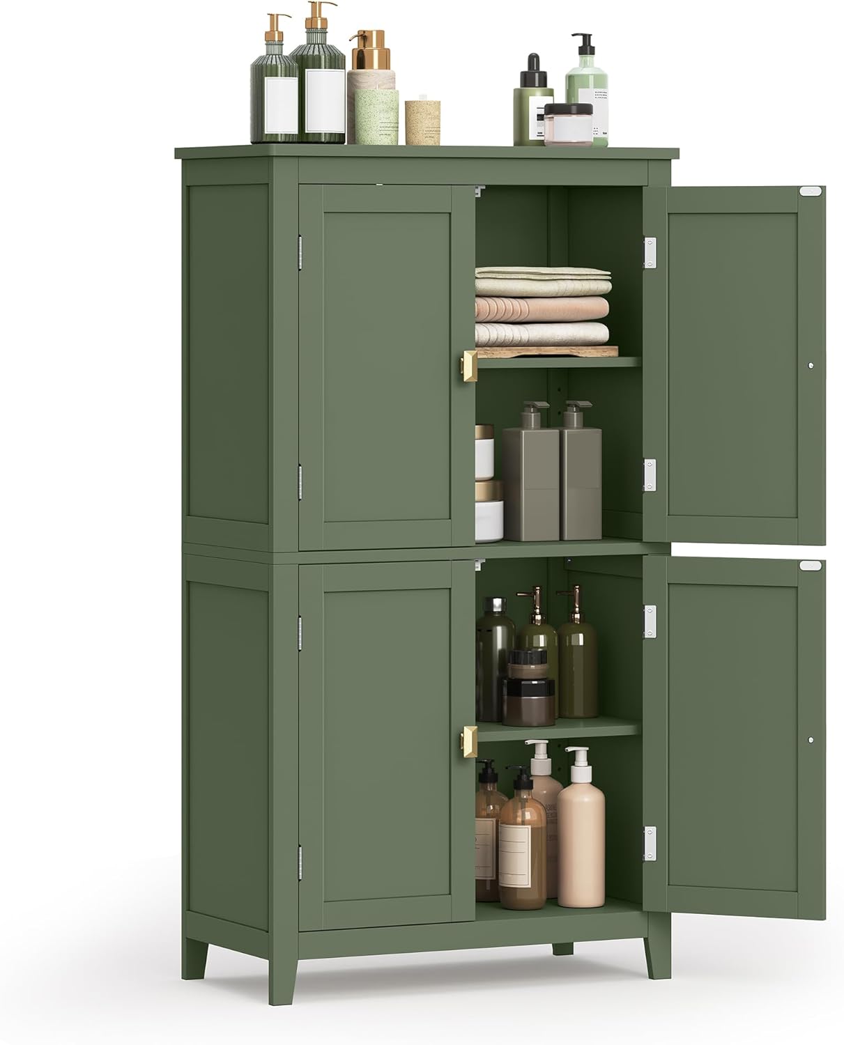 VASAGLE Floor Storage Cabinet, Freestanding Storage Unit with 4 Doors,