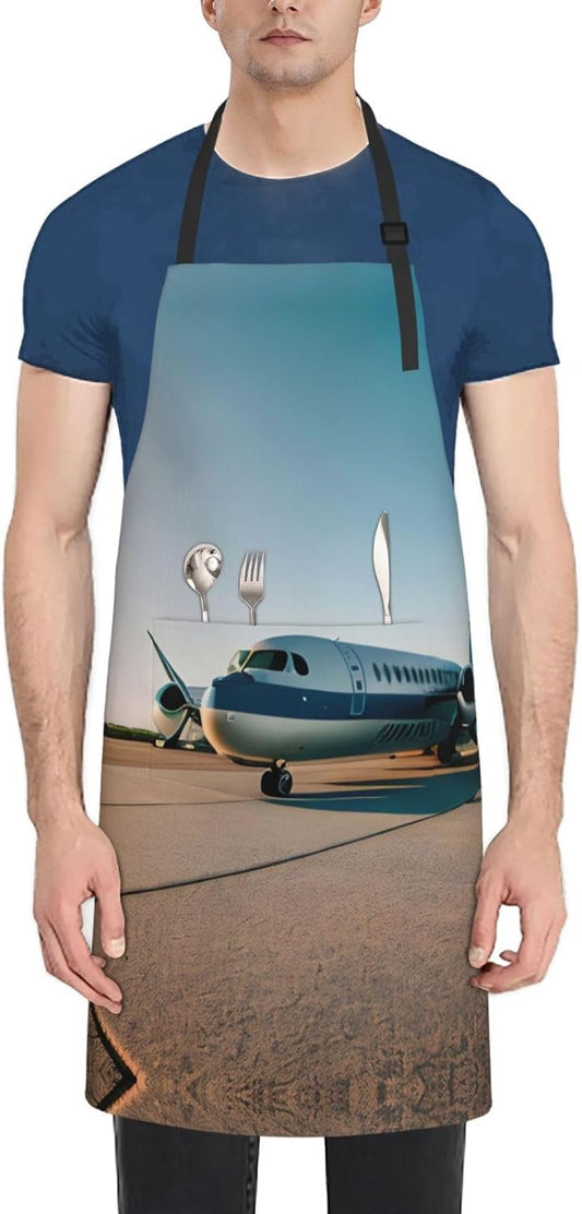Airplane Print Laundry apron 28x33 In Waterproof Kitchen Apron with Po