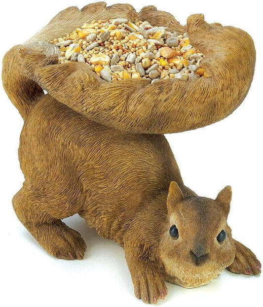 Gifts & Decor Woodland Brown Squirrel Outdoor Birdfeeder