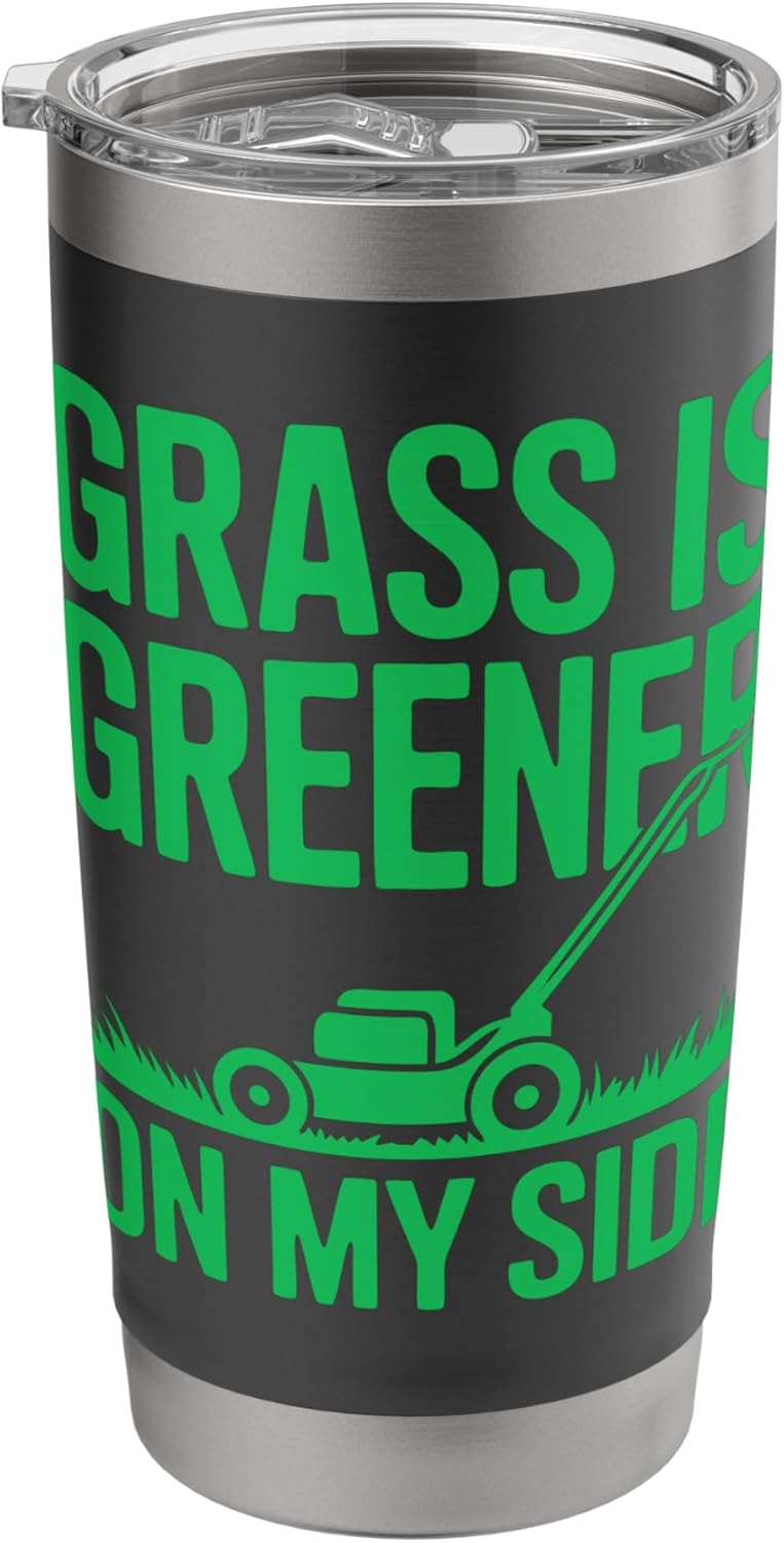 Lawn Mover Garden Grass Lawn Care Mowing Landscaping Stainless Steel Insulated Tumbler