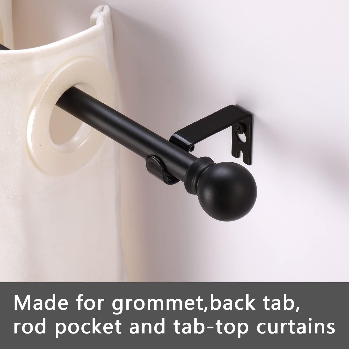 Curtain Rods for windows 32-48 inch, 5/8 inch Decorative Curtain Rod S