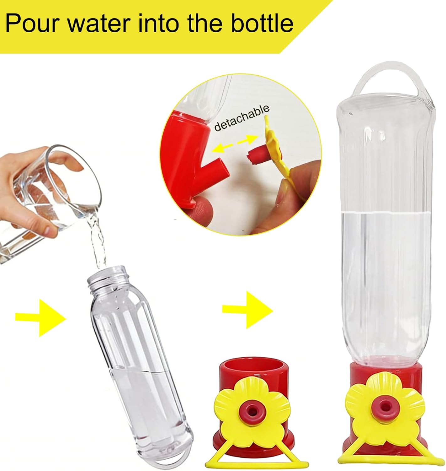 2 Pack Window Hummingbird Feeder with Strong Suction Cups Hangers Small Plastic Humming Birds Feeders for Outside, for Mom, Dad, Bird Lovers