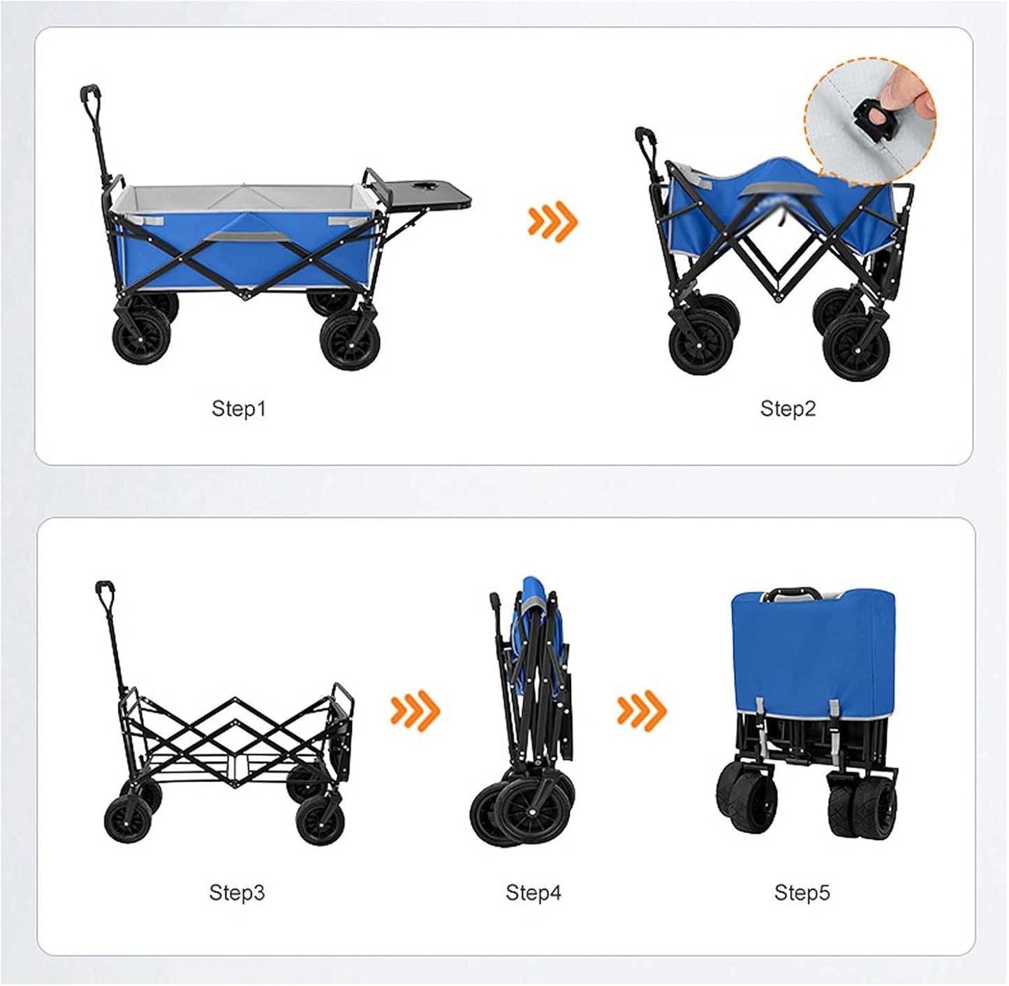 Portable Folding Beach Wagon Heavy-Duty Foldable Outdoor Garden Cart O