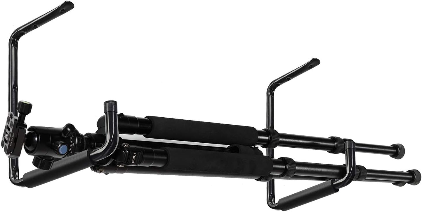 Ihomepark Ladder Hooks for Garage Ceiling, 13.4" Wall Mounted Garage Storage Hooks, Heavy Duty Utility Hanger for Ladder, Wood, Tools, Garden Hose and Bike(2 Pack, Black)