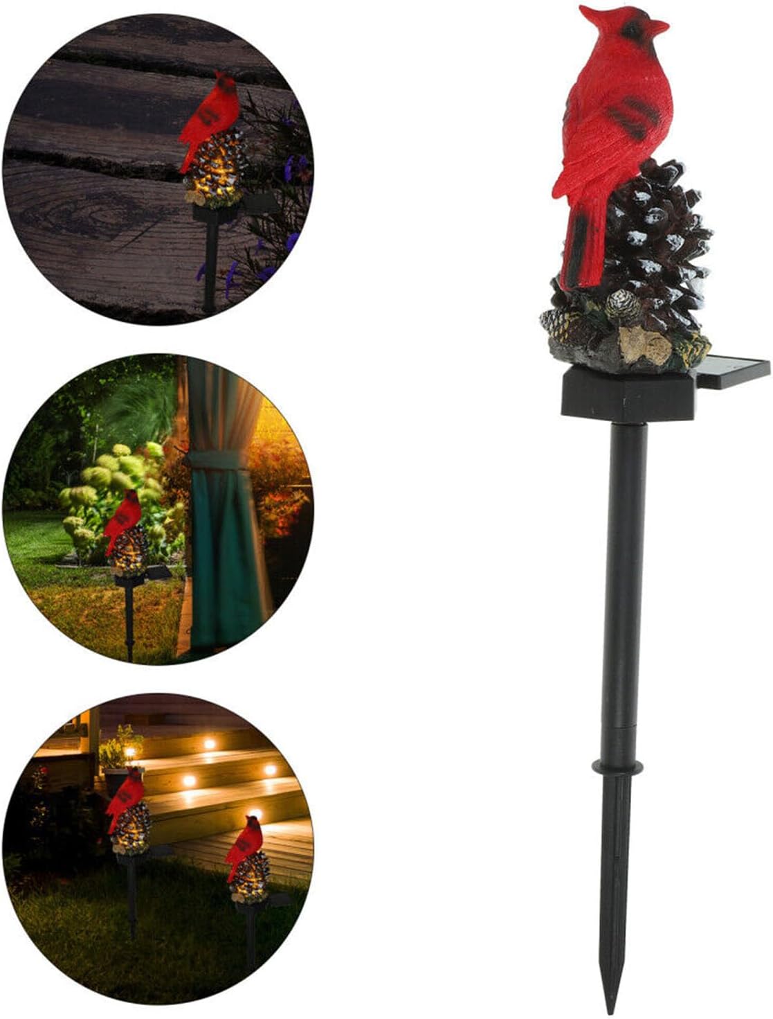 Cardinal Solar Powered Christmas Stake Lights, Solar Light Garden Stake Garden Yard Lawn Christmas Decorations Lights Pathway Stake Lights