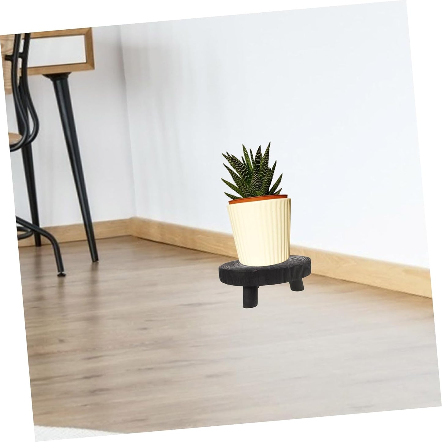 ERINGOGO Indoor Plant Stand Solid Wood Round Riser Perfect for Displaying Flowers Food and Decorations