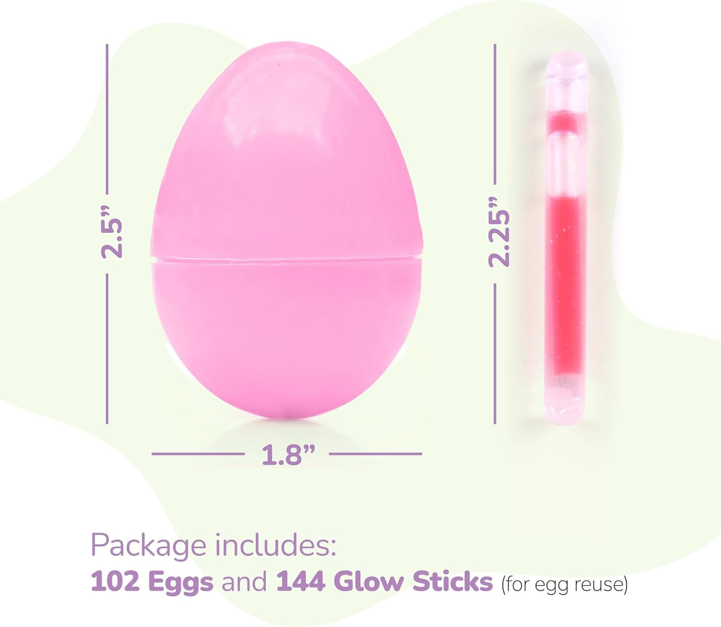 ArtCreativity Glow in the Dark Easter Eggs Set - 102 Eggs and 144 Glowsticks - Multiple Colors for a Glowing Spectacle - Unique Easter Egg Hunt Supplies - Glow in the Dark Party Favors
