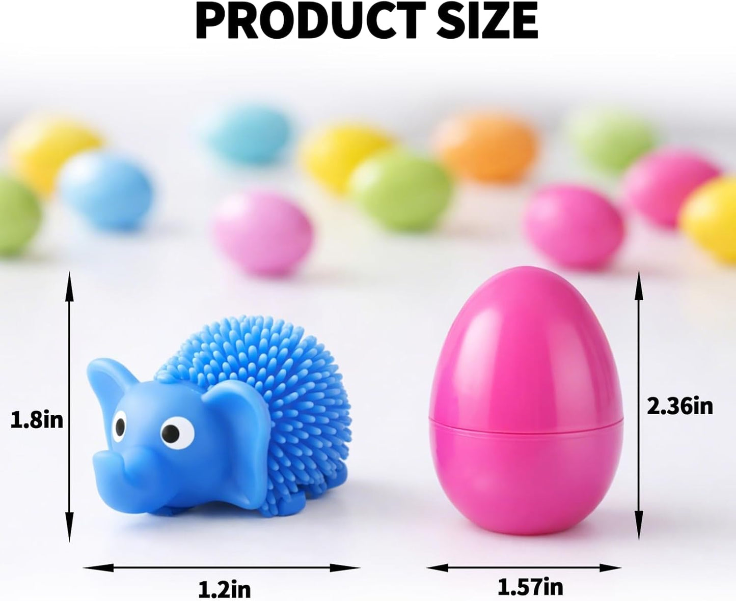 24Pack Easter Prefilled Eggs with Squishy Toys Inside Bright Plastic Easter Eggs Filled Cute Stress Reliever Squishy Toy for Easter Basket Stuffers Animal Easter Egg Filler Classroom Prize Supplies