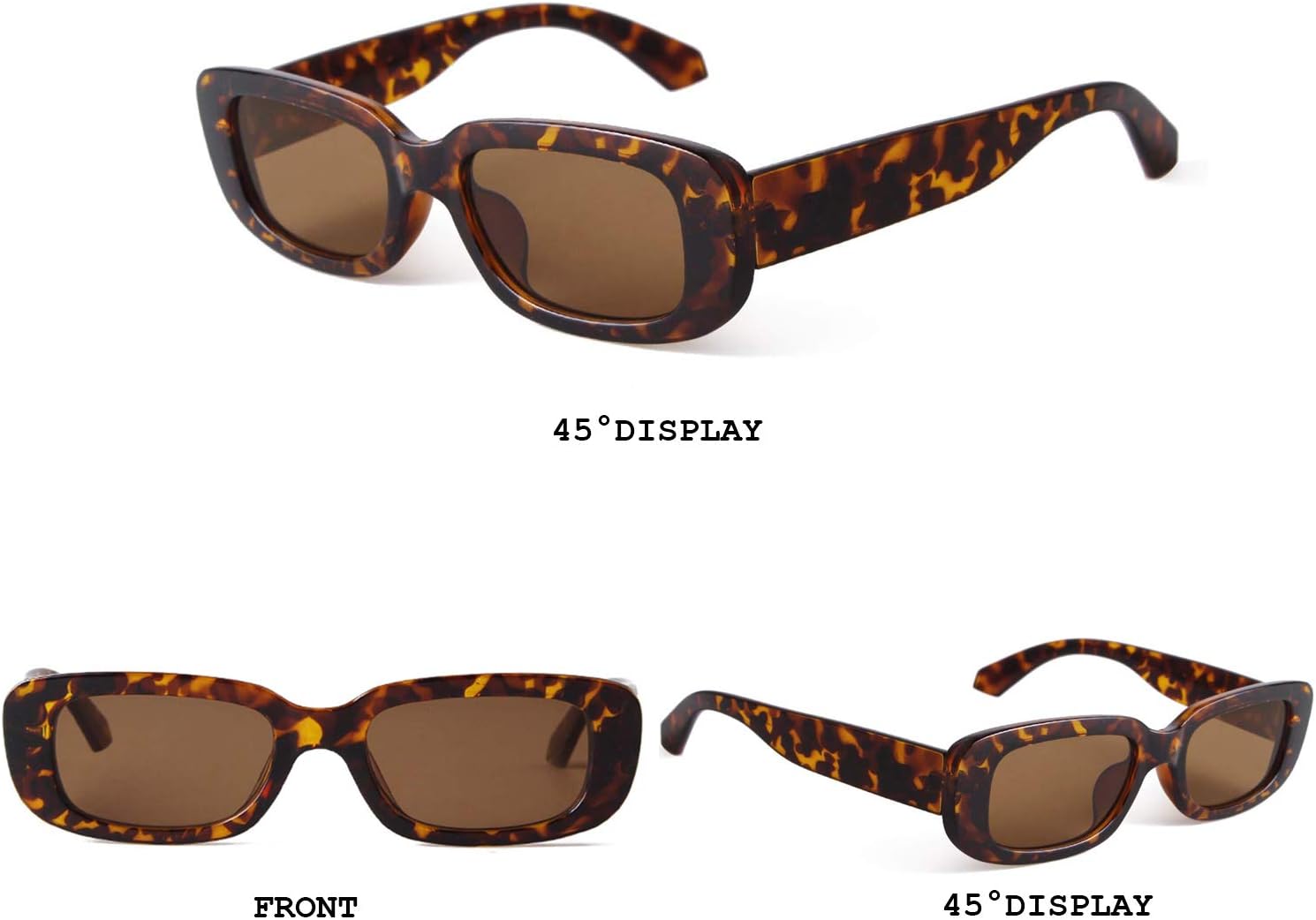 BUTABY Rectangle Sunglasses for Women Retro Driving Glasses 90’s Vinta