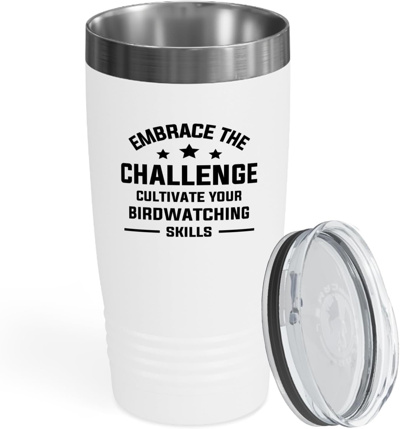 Hobby Tumbler 20oz White -Birdwatching Skills - Bird Feeder Backyard B