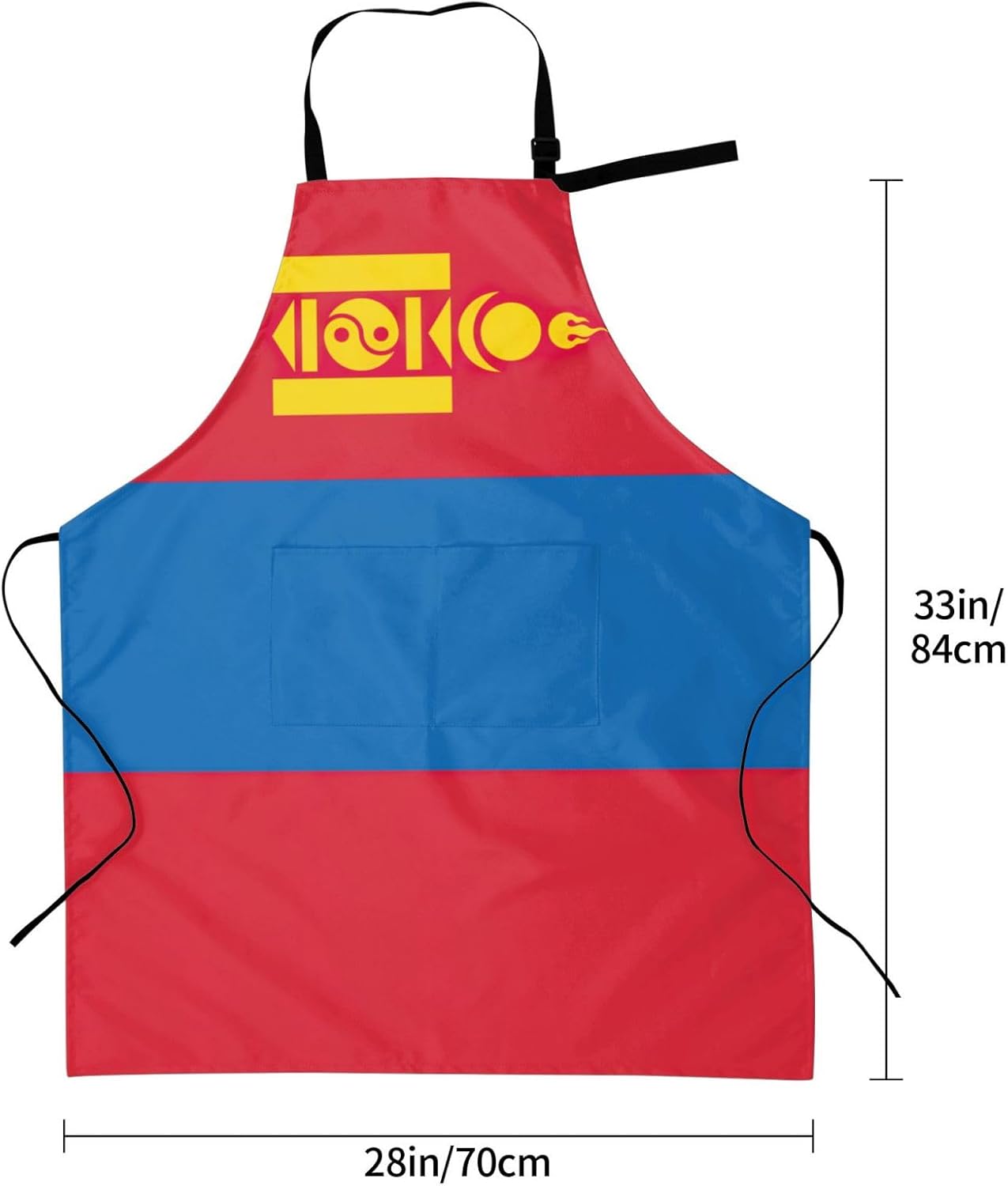 YANYU Mongolian flag Print 28x33 In Kitchen Apron Stylish Chef Apron w