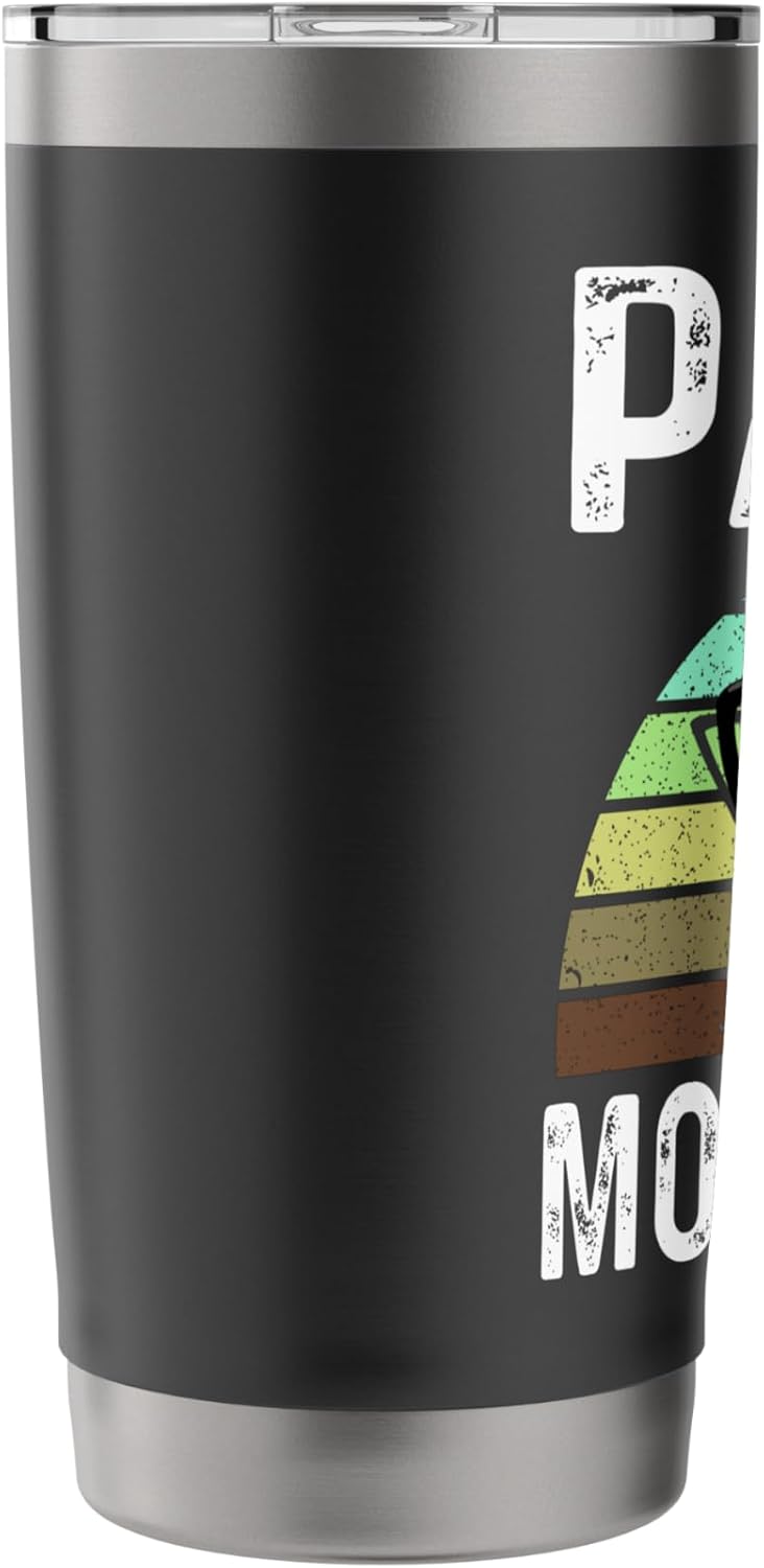 Funny Papa Mows Best Lawn Care Grass Mowing Lawn Mower Dad Stainless Steel Insulated Tumbler