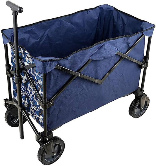 Handcart, Folding Portable Trolley Cart Shopping Cart Heavy Duty Wagon