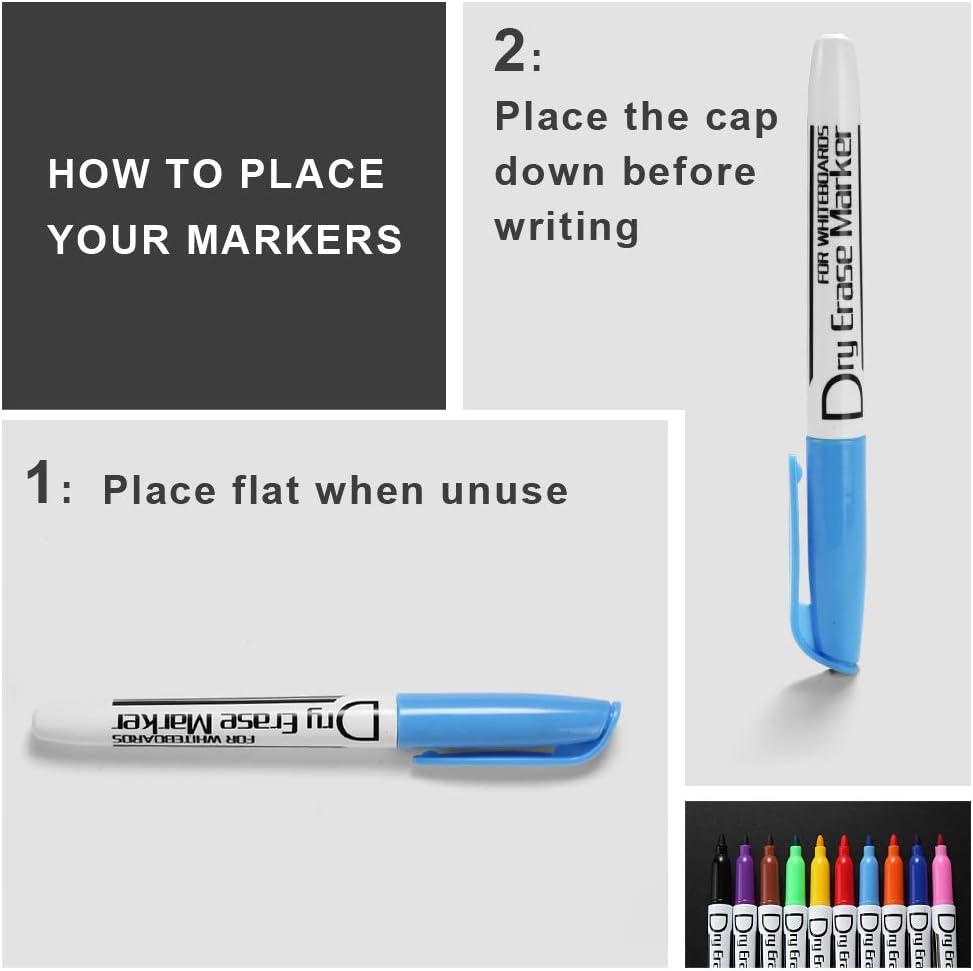 Volcanics Dry Erase Markers Low Odor Fine Whiteboard Markers Thin Box 