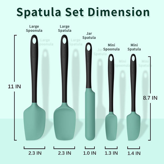 Coukre Silicone Spatula Set of 5,High Temperature Resistant, Food Grad