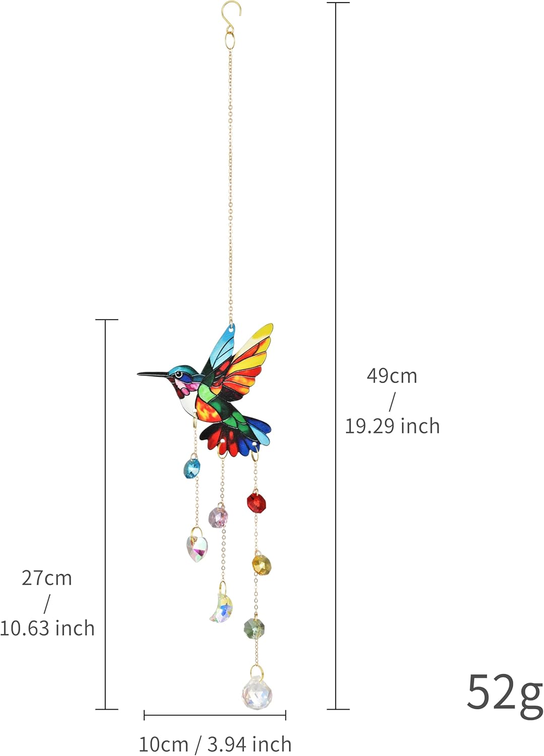 Hanging Hummingbird Suncatcher, Hummingbird Crystal Suncatcher, Hanging Sunlight Catcher, Crystal Hanging Ornament, Home Decoration, Birthday Gift