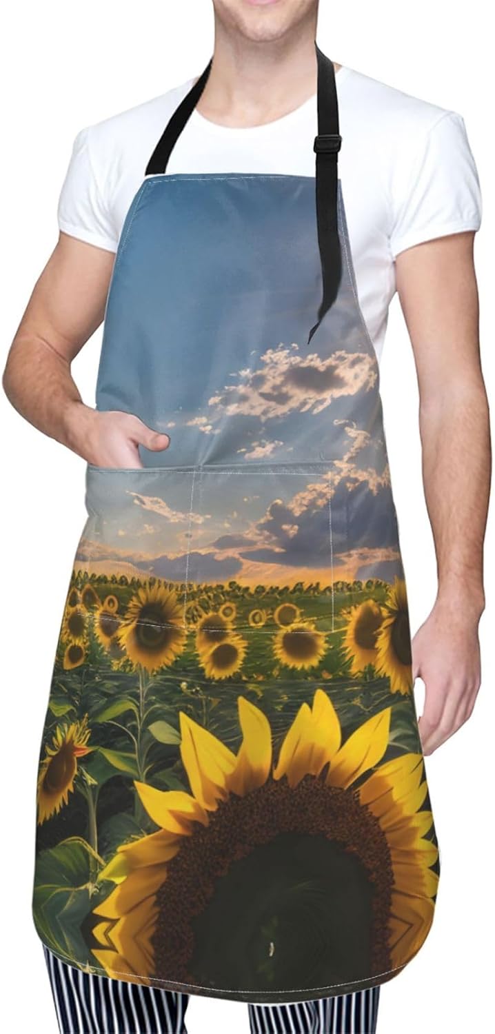 Sunflowers Sunlight Print Laundry apron 28x33 In Waterproof Kitchen Ap