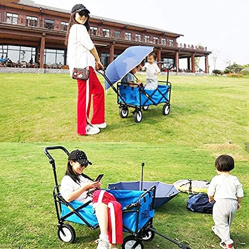 Folding Trolley Cart Outdoor Folding Utility Wagon Folding Camping Cart Garden Cart Portable Rolling Beach Outdoor Transport Vehicle Double Brakes 85 X 50 X 28cm Load-Bearing 80kg/176lbs (Style 2)