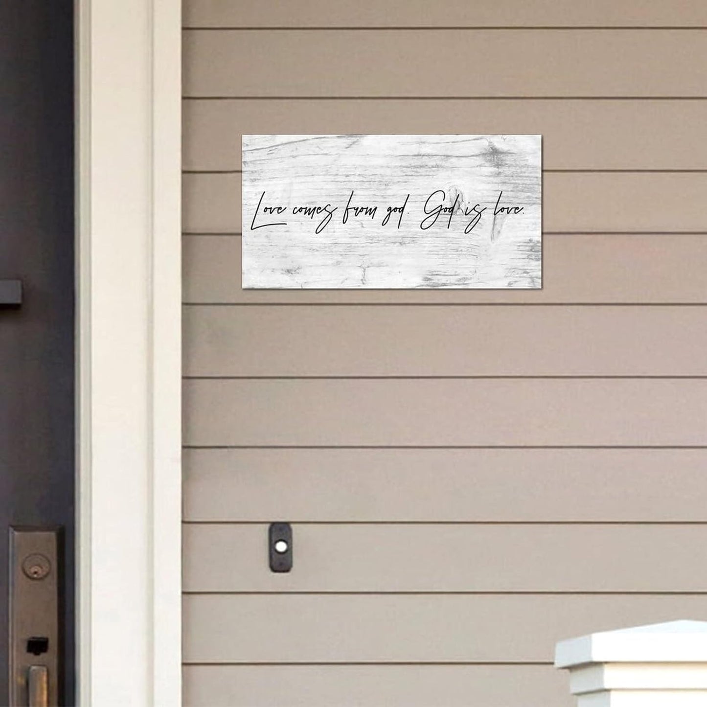 LITTLEGROVE SEEDS Rustic Wood Sign Love Comes from God God Is Love Sign Farmhouse Wall Art Home Decor Wall Hanger Family Wall Decor for Home Man Cave Gate Garden Bars Cafes 10x4in