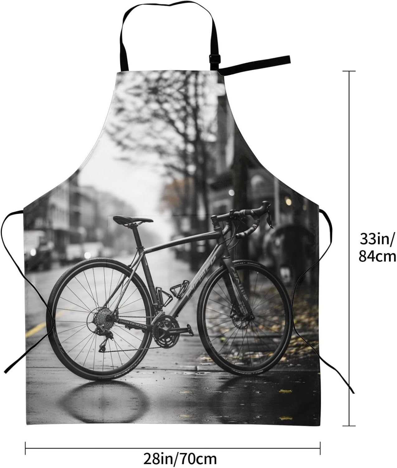 Car and bicycle print Waterproof apron with pocket adjustable cooking apron for adult kitchen bibs to bake