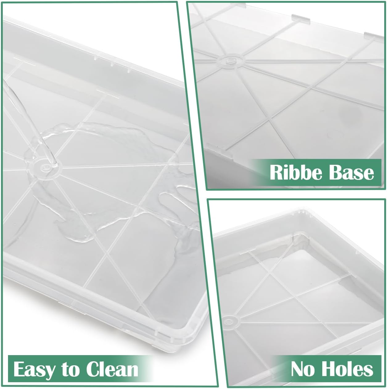Clear Seed Starter Trays 5 Pack(17"x11"x2"), Reusable Plastic Carrying