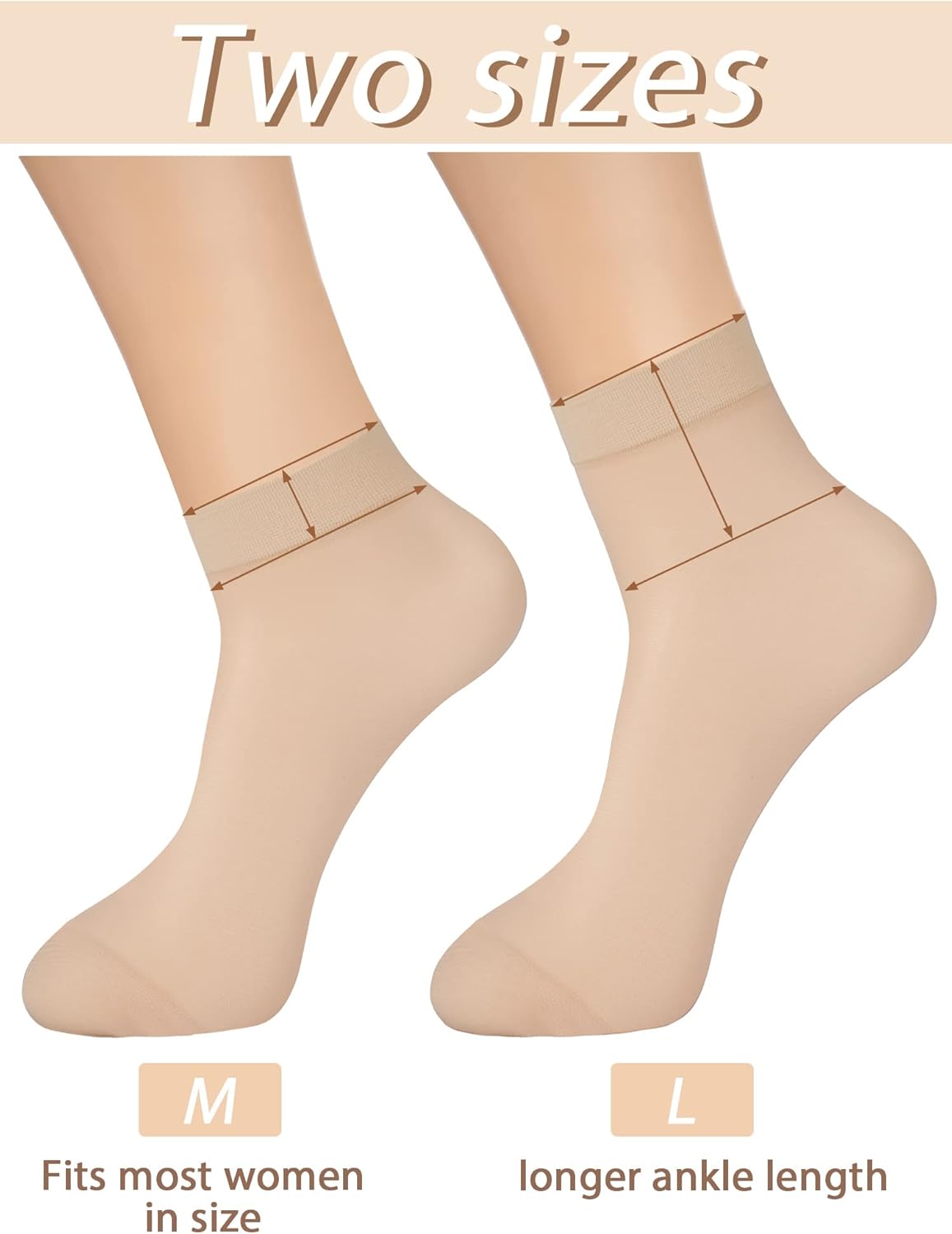 Geyoga 12 Pairs Sheer Ankle Socks Thin Nylon Transparent Ankle High Ho