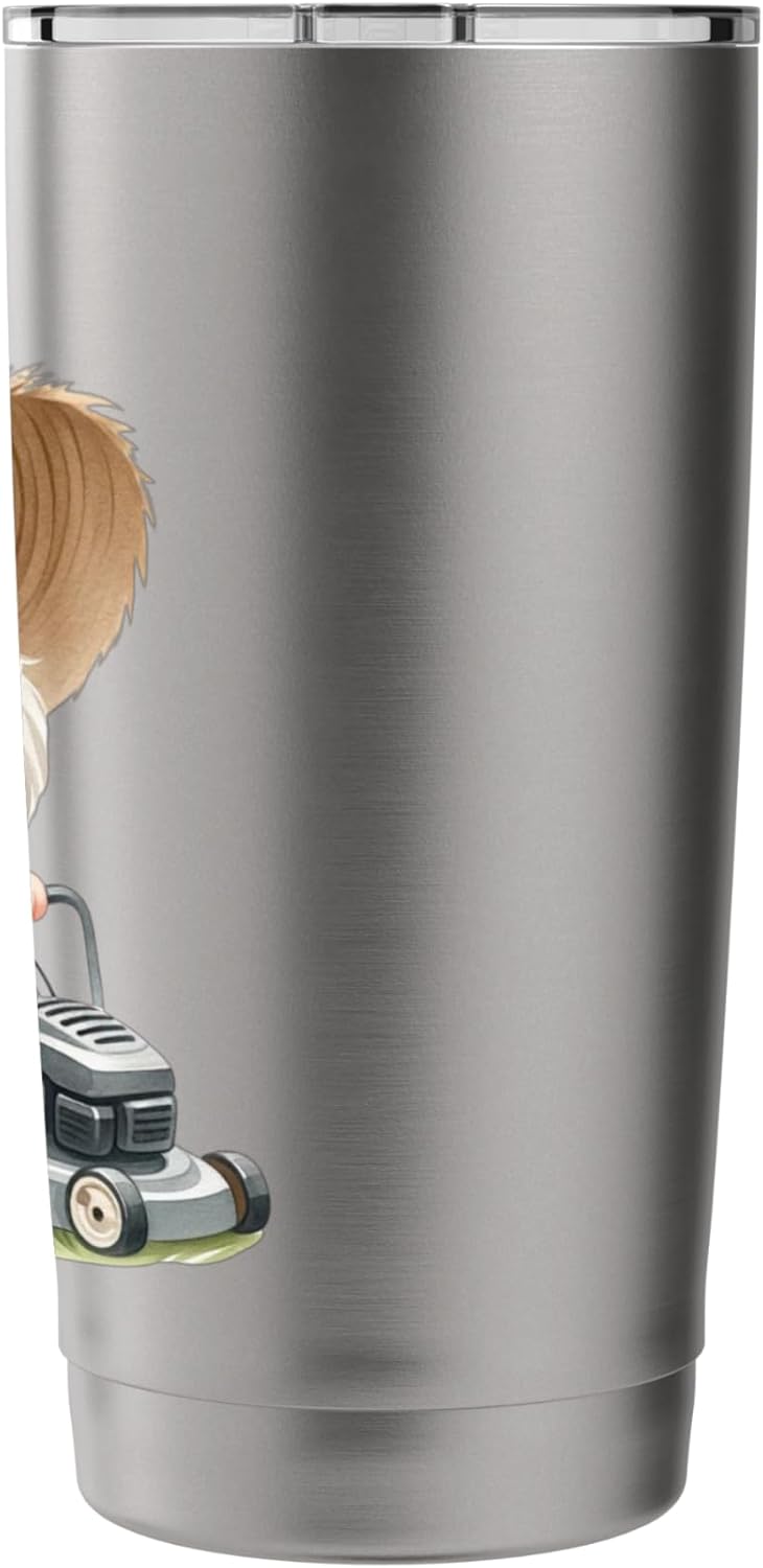 Funny Gnome Lawn Mowing Accessories For Men Lawn Care Dad Stainless Steel Insulated Tumbler