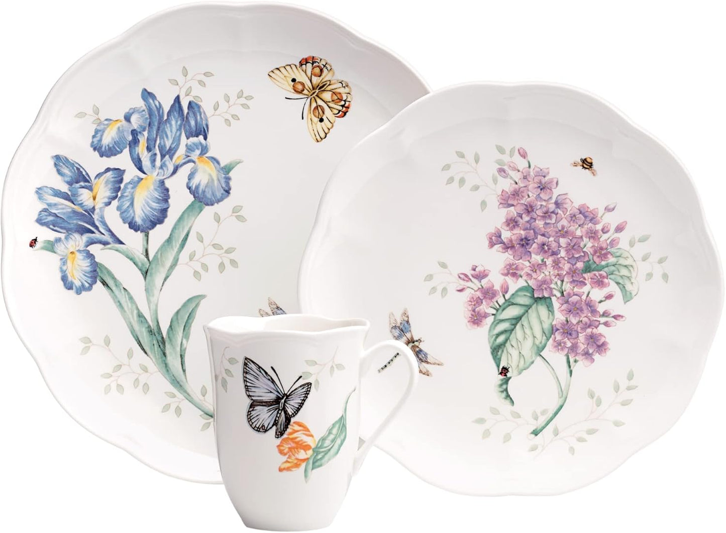 Lenox Dinnerware Set, Butterfly Meadow 18-Piece Set, Service For 6, Wh