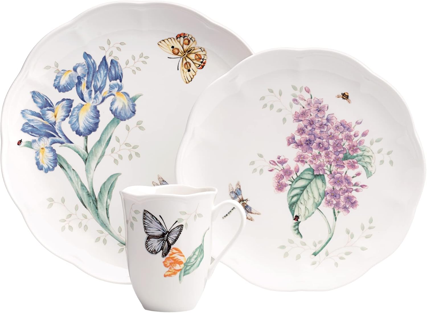 Lenox Dinnerware Set, Butterfly Meadow 18-Piece Set, Service For 6, Wh