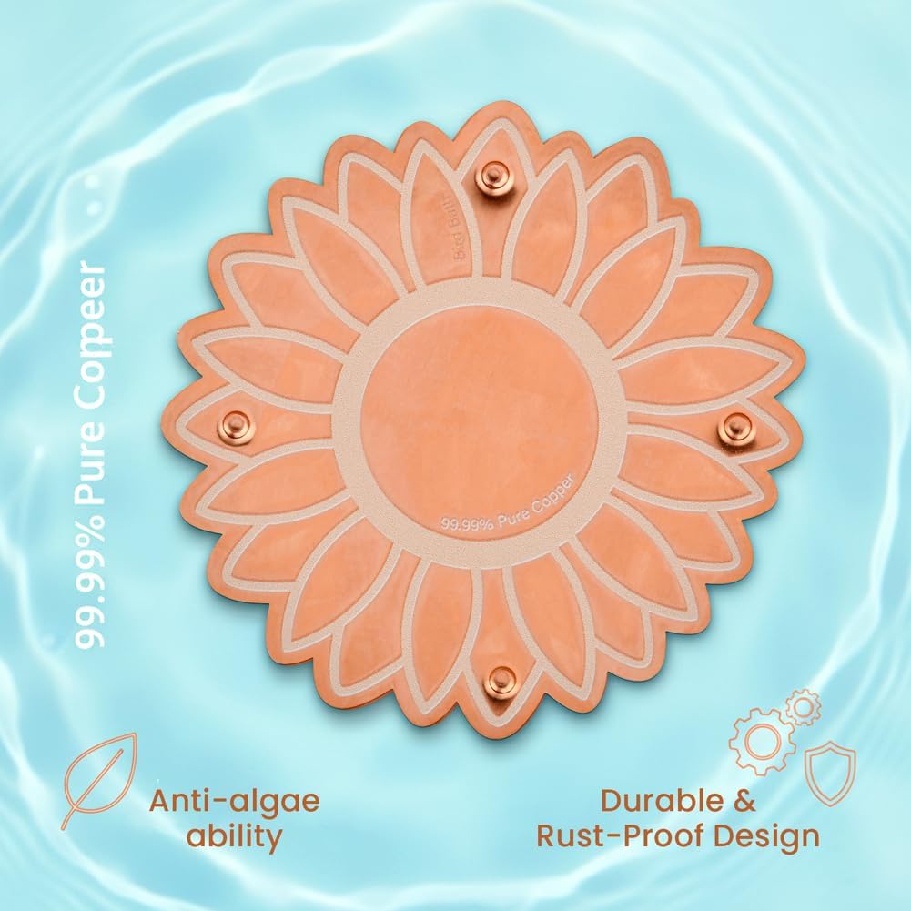 Copper Bird Bath Purification Disk, Outdoor Bird Bowls All-Season