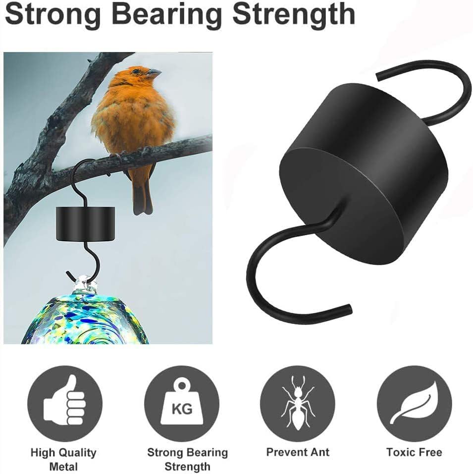 Premium Quality Ant Moat for Hummingbird Feeders - Stainless Steel Bird Feeder Hooks,Ideal Gift for Bird Lover - Attractive and Easy to Use (2 Hooks + 2 Brushes)