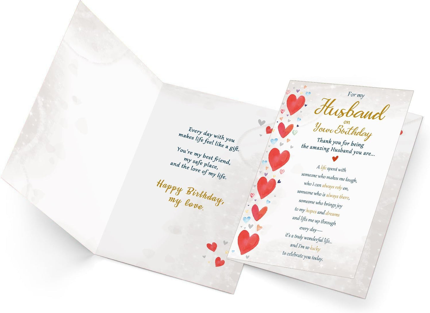 Funny Birthday Card Gifts for Husband from Wife, Happy Birthday Decorations for Men-8x5.3 Inches, Double-Sided