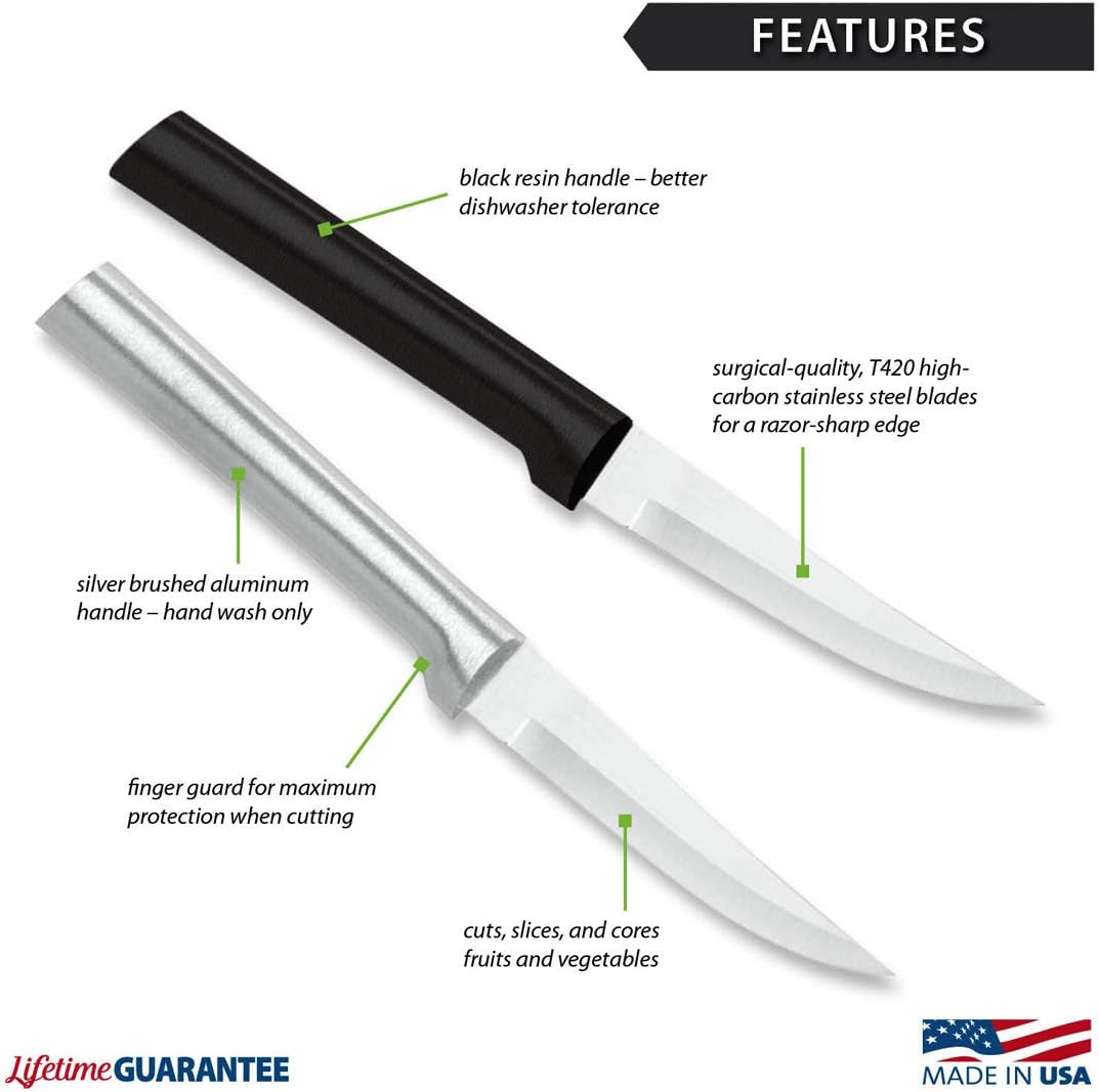 Rada Cutlery Heavy Duty Paring Knife (R103), 3.25" Stainless Steel Bla