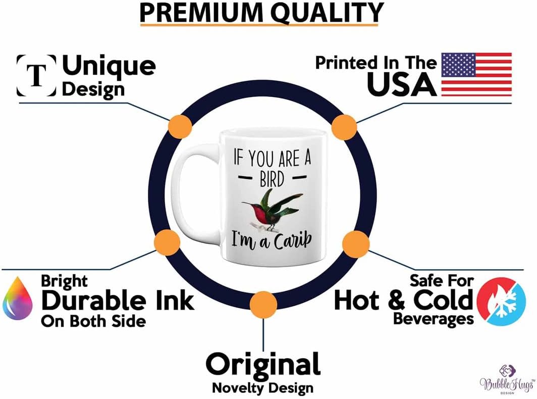 Bird Lover Coffee Mug 11oz White - Bird and carib - Hummingbird Nest Cage Parrot Dad Gardening Outdoor Birdwatcher Feeder