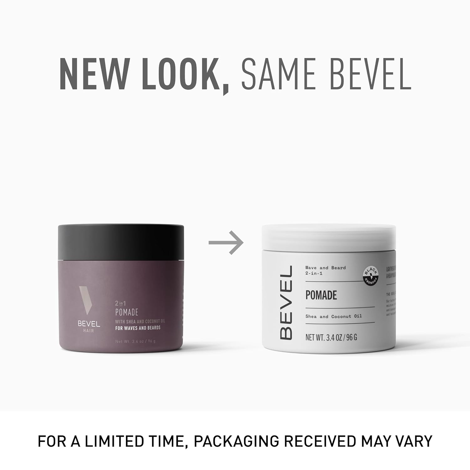 Bevel Beard Balm & Hair Pomade for Waves with Coconut Oil and Shea But