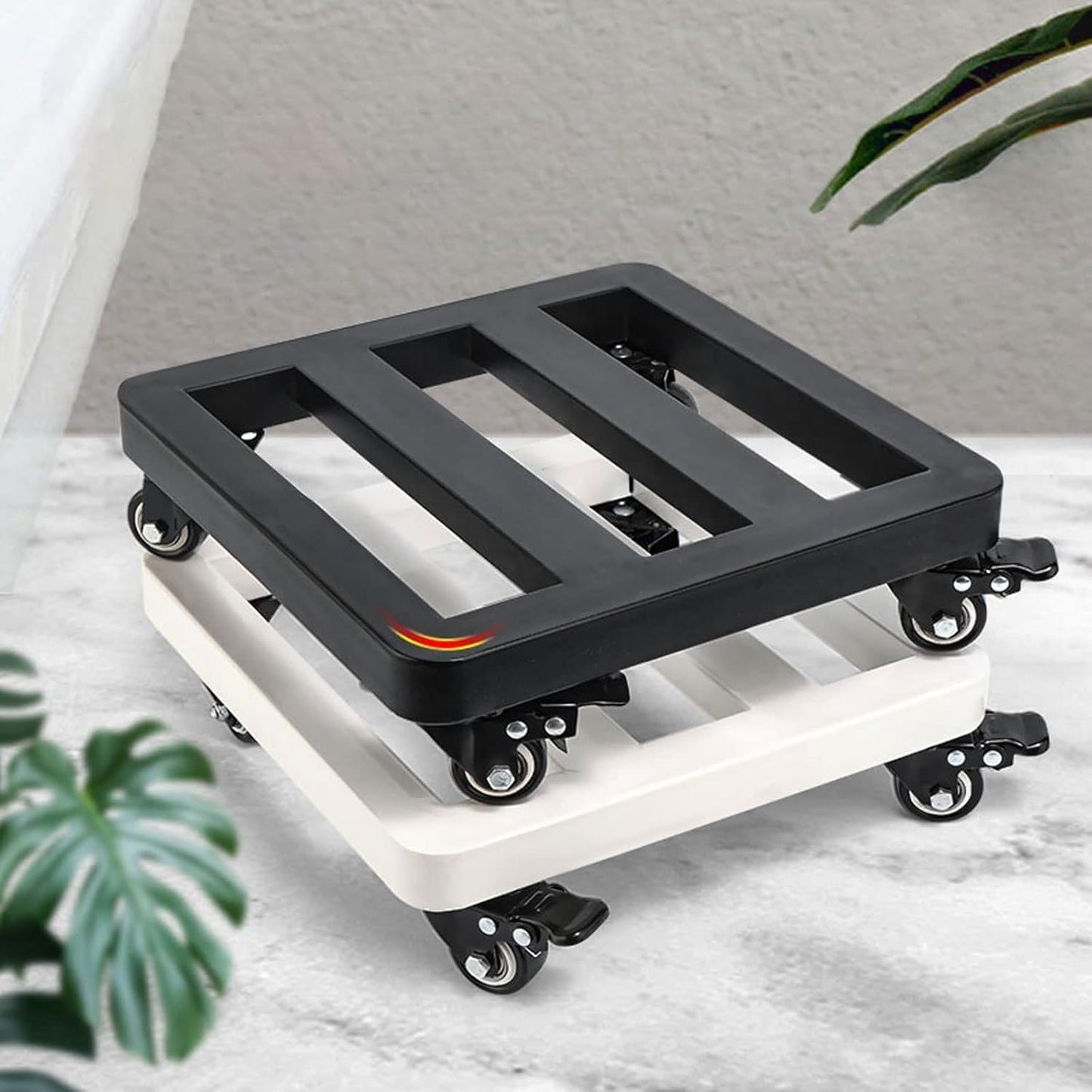 Wooden Vase Base Wrought Iron Square Torus Universal Wheel Flower Pot Base Torus pulley Bottom Support Mobile Tray For Indoor Outdoor Potted Ornaments Wooden Vase Stand ( Color : C )