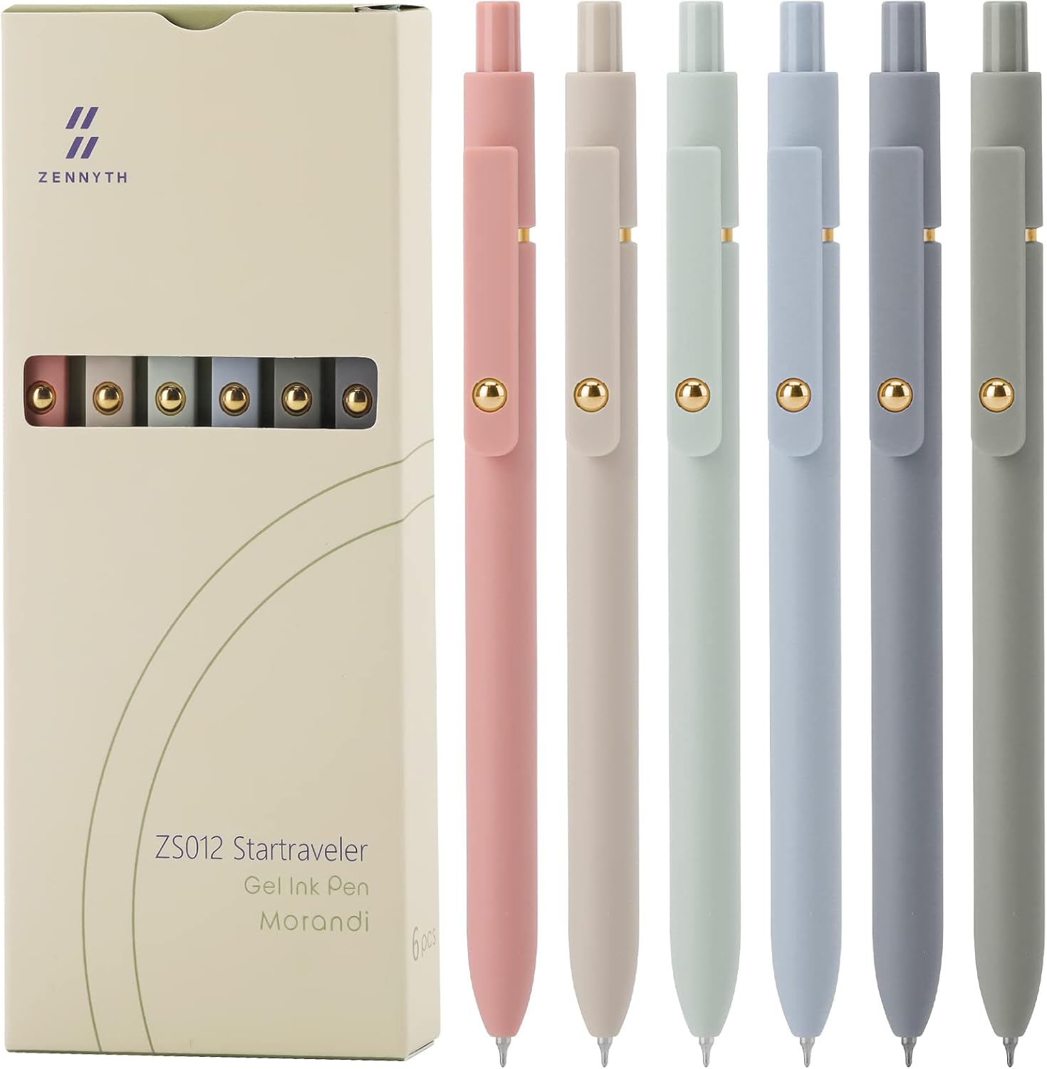 Ddaowanx Gel Pens, 6 Pcs 0.5mm Quick Dry Black Ink Pens Fine Point Smo