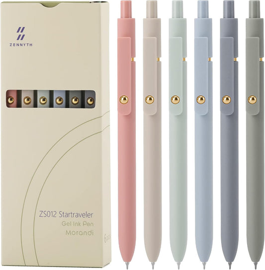 Ddaowanx Gel Pens, 6 Pcs 0.5mm Quick Dry Black Ink Pens Fine Point Smo