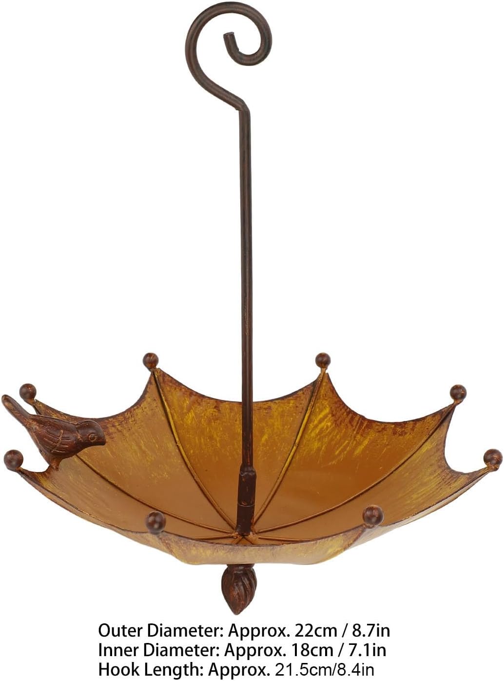 Metal Umbrella Bird Feeder, Hanging Iron Design for Wild Birds, Long Lasting Garden and Yard Decor, Ideal for Outdoor Bird Watching
