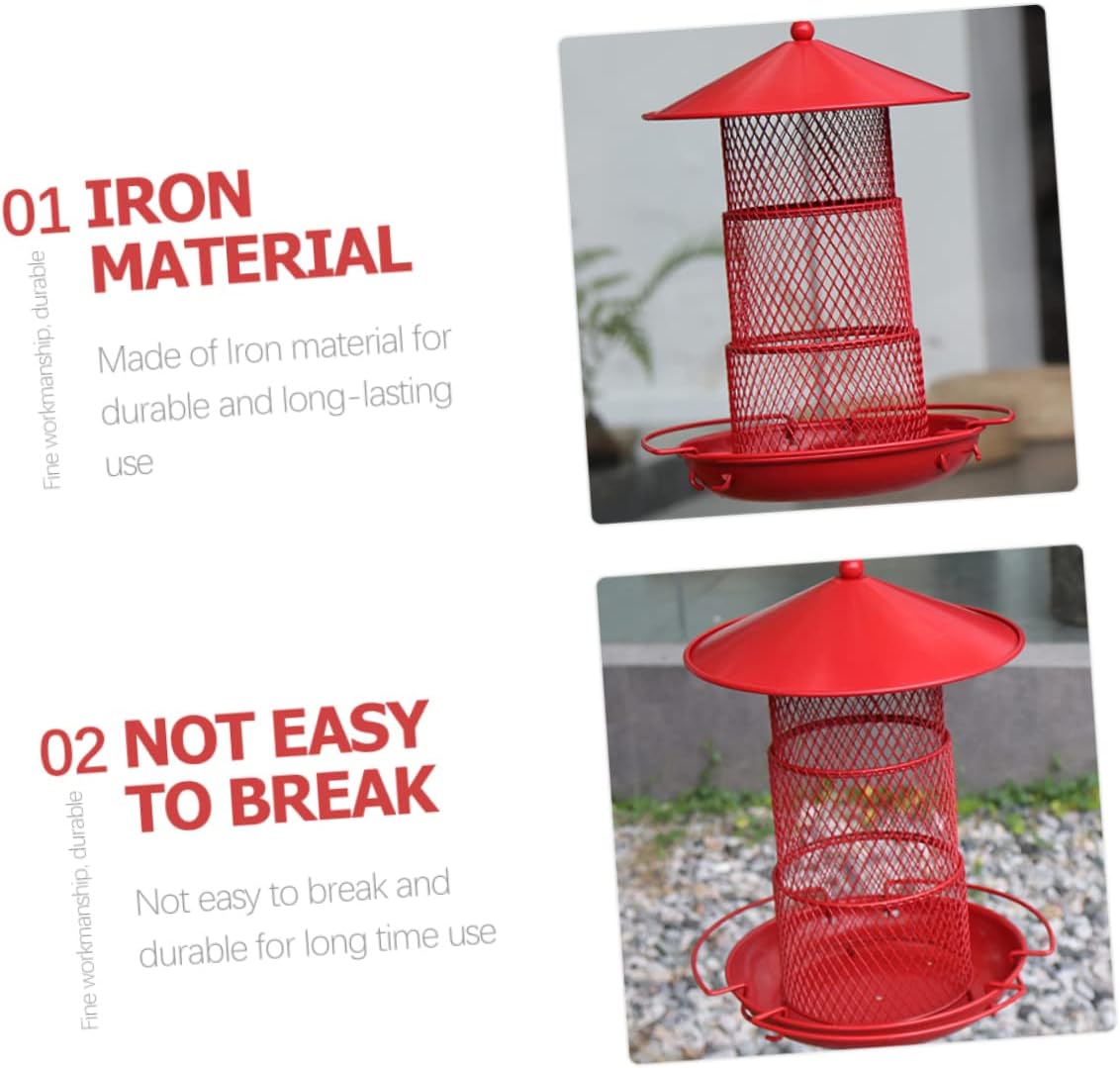Milisten Metal Three Outdoor Hanging Wild Bird Feeder for Various Bird