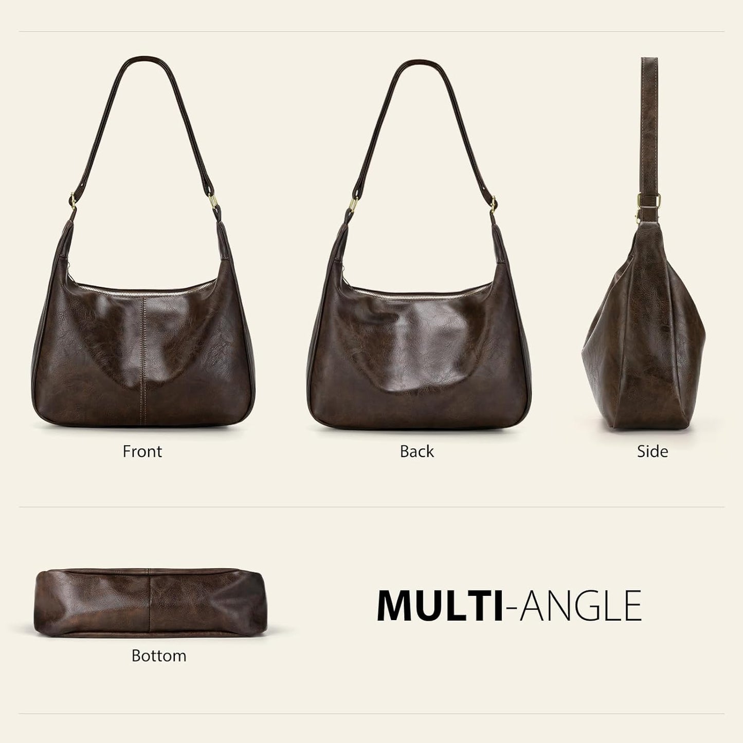 Sightor Hobo Bags for Women Leather Slouchy Bag Ultra Soft Vegan Purse