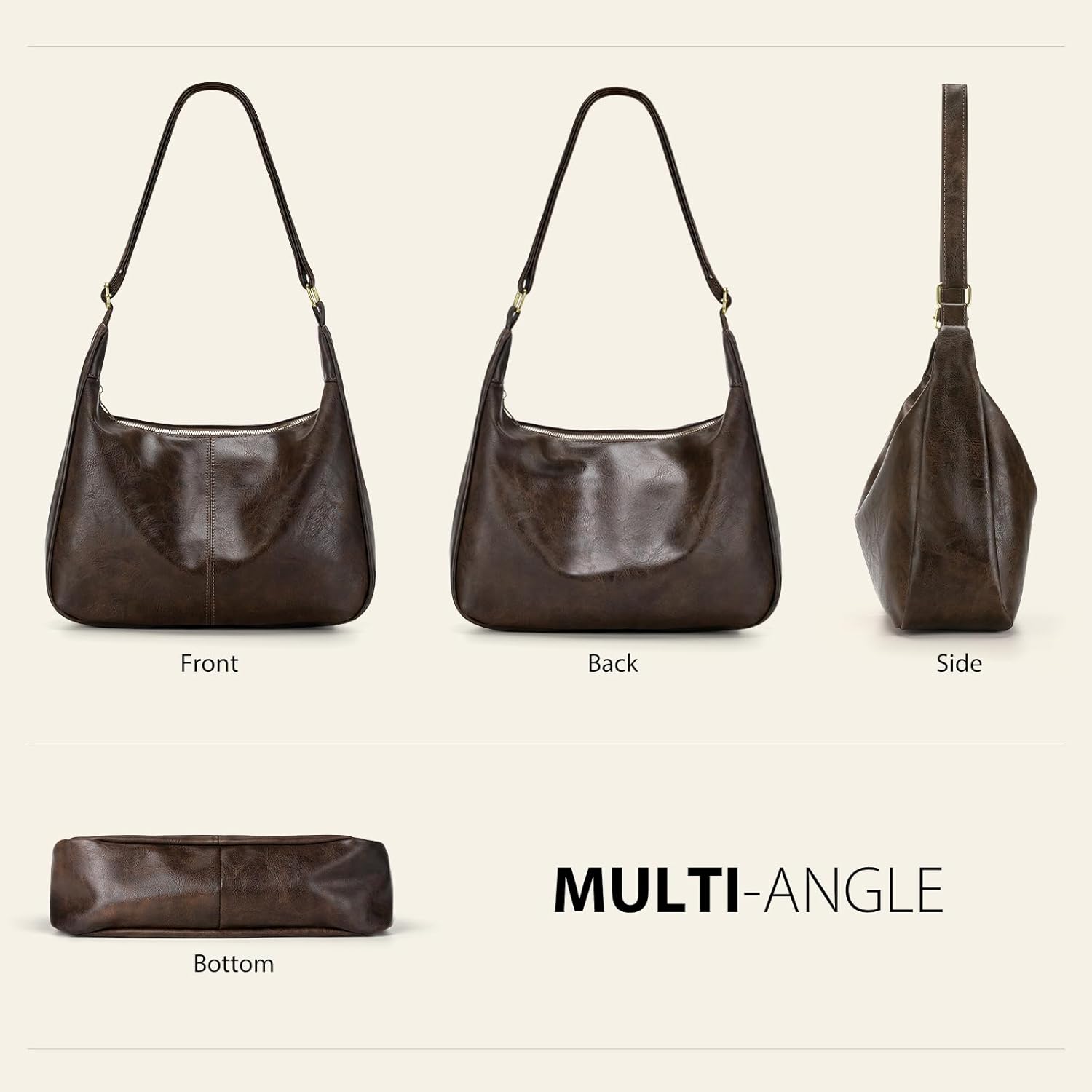 Sightor Hobo Bags for Women Leather Slouchy Bag Ultra Soft Vegan Purse