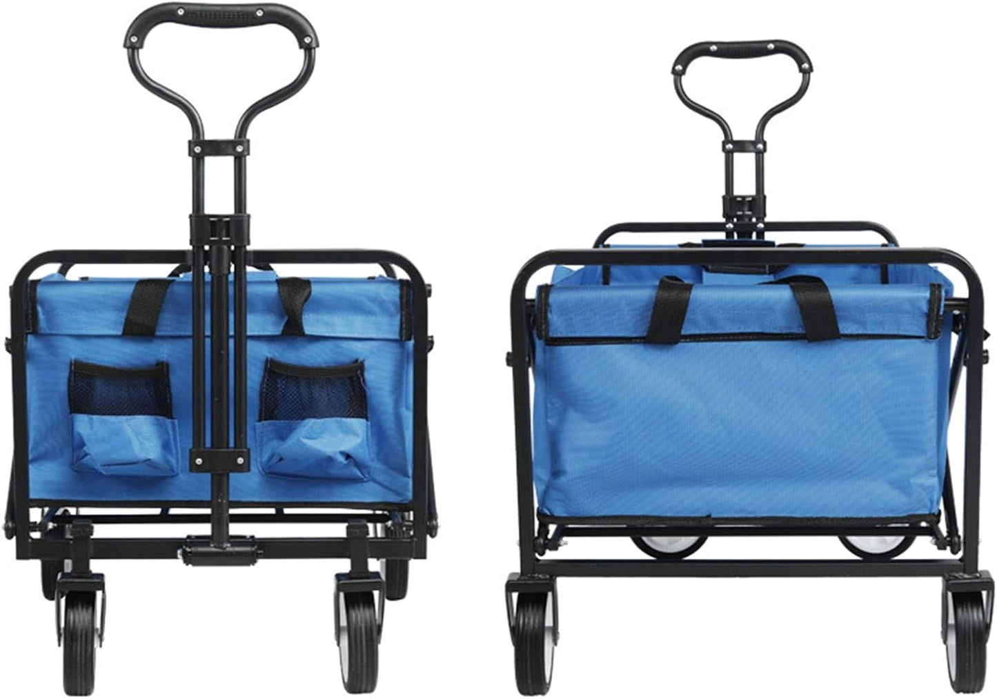 Garden Carts Outdoor Utility Wagon Garden Trolley Carts Folding Garden Beach Shopping Camping Cart Outdoor Trolley (Color : Black, Size : One Szie) (Black One szie)
