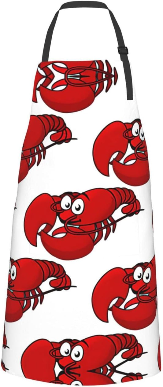 Red Lobster Print Print Laundry apron 28x33 In Waterproof Kitchen Apro
