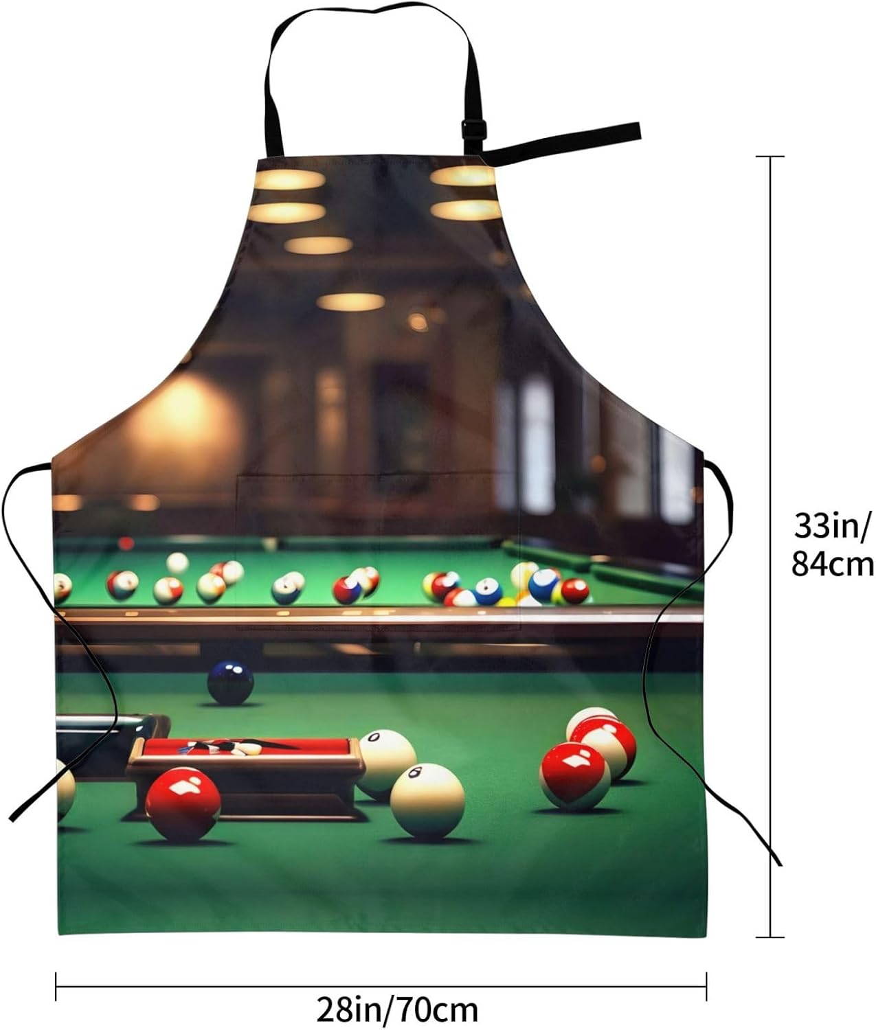 Billiard print Waterproof apron with pocket adjustable cooking apron for adult kitchen bibs to bake