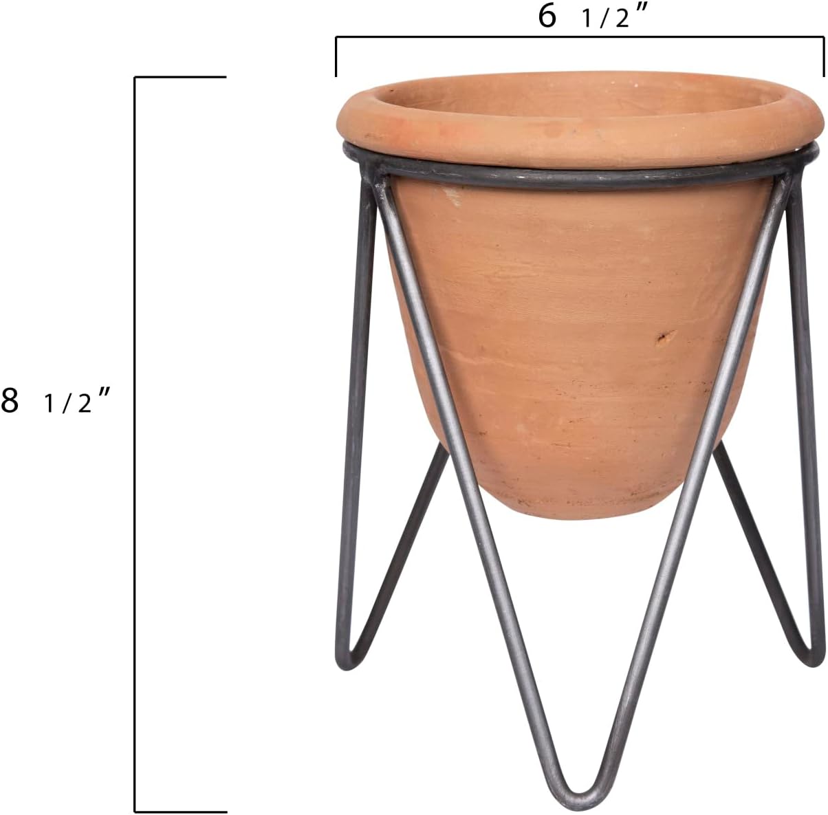 Creative Co-Op Terracotta Pot with Metal Stand