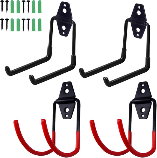 Chainsaw Holder Wall Mount, Garden Power Tool Hanger, Weedeater Rack, String Trimmer Hanger, Utility Hooks for Garage Tool Organizers and Chain Saw Storage 4Pcs