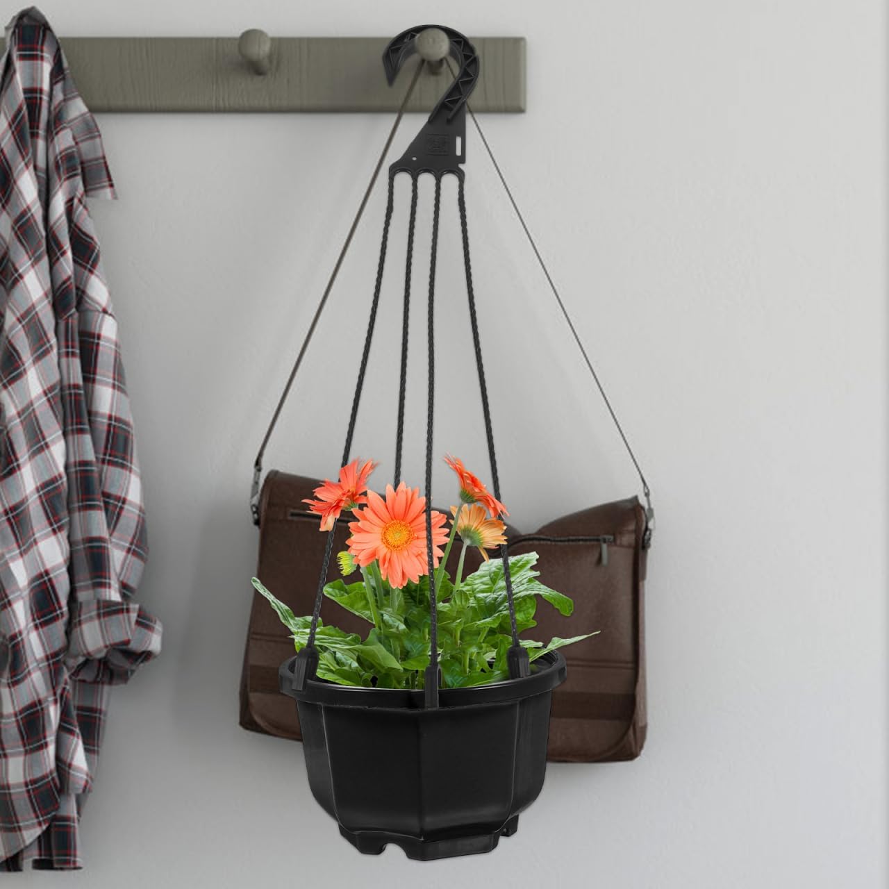 BESPORTBLE Plastic Hanging Basket Hooks: 5Pcs Plastic Chain Flower Pot Hangers, Hanging Flower Plant Pot Hanger for Planters Bird Feeders Lanterns Outdoor